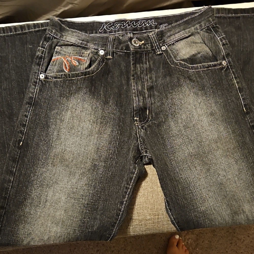 Vintage Kornan Men's Relaxed Fit Black Jeans